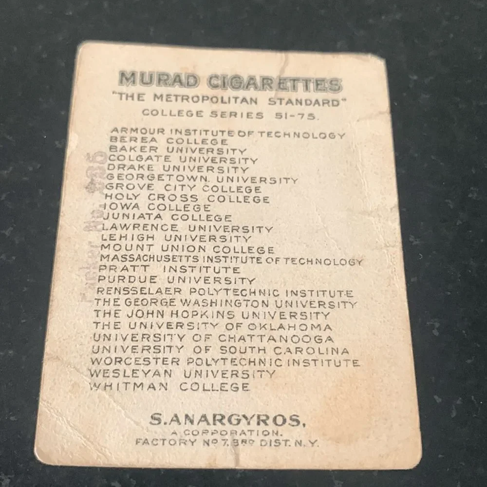 Lehigh University Rare Vintage Murad Trading Card with Cricket Motif